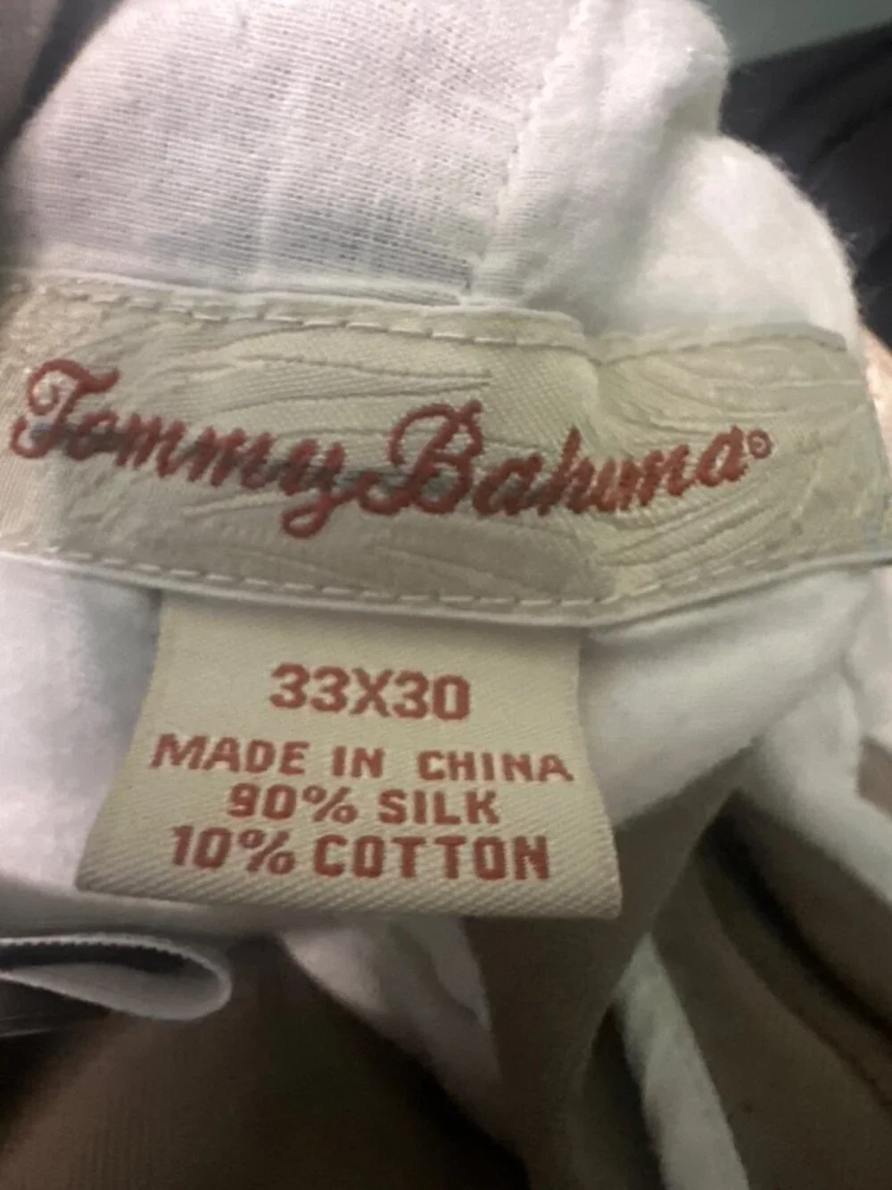 Tommy Bahama Men’s 100% Silk Pants Size 33 Tan Brown preppy old money luxury